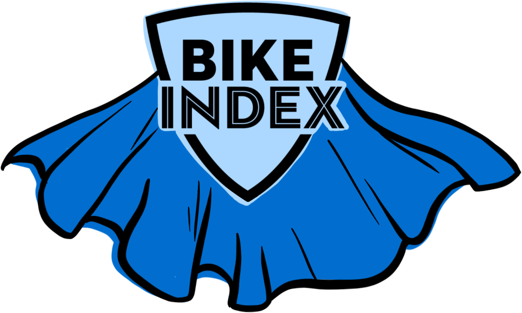 Bike Index shield with a cape