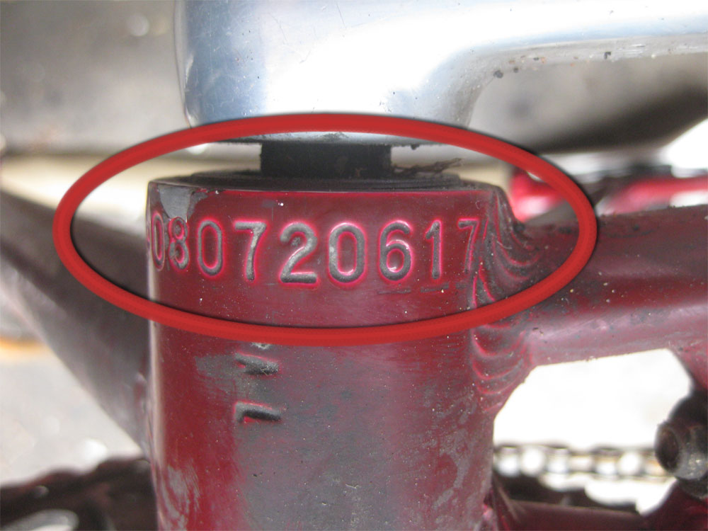 vintage huffy bicycle serial numbers